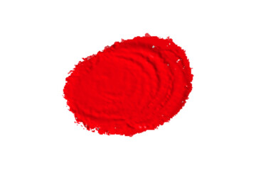 ruddy Paint brush stroke oil color. Art draw red brush isolated on white background.