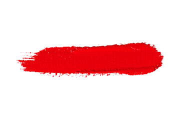 ruddy Paint brush stroke oil color. Art draw red brush isolated on white background.