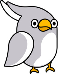 Cockatoo bird icon in grey and yellow color.