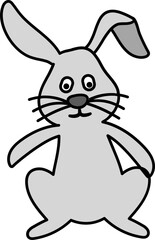 Obraz premium Cartoon Rabbit icon in grey color.
