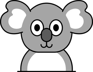 Cartoon Koala icon in grey color.