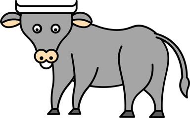 Buffalo icon in grey color.