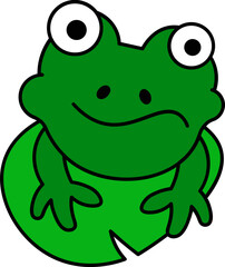 Green Frog icon in flat style.