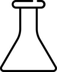 Illustration of Chemical Flask Icon In Line Art.