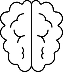 Black line art illustration of Brain icon.
