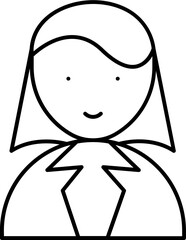 Business woman icon in line art.