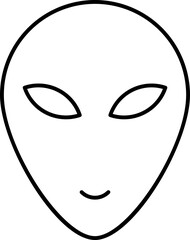 Line art illustration of Alien icon.