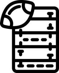 Rugby Playground Icon in Line Art.