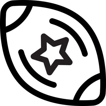 recommend clip art: Star on Rugby Ball Icon in Black Outline.