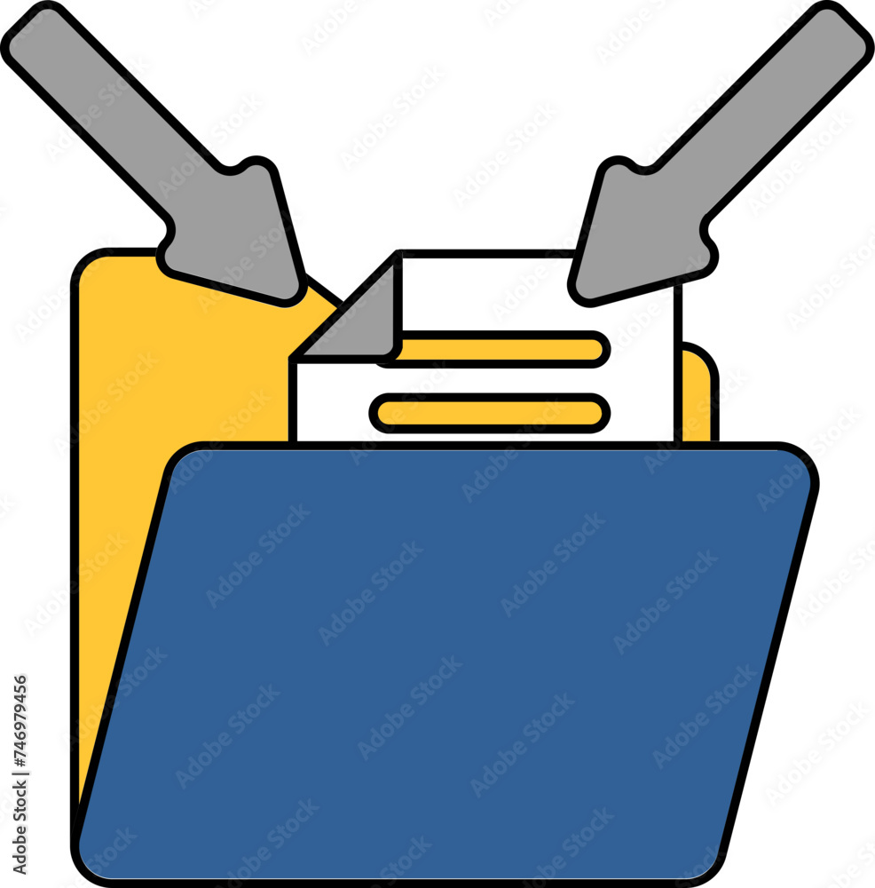 Poster vector illustration of file folder with arrow.