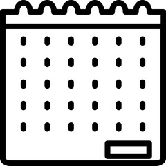 Flat style Calendar icon in thin line art.