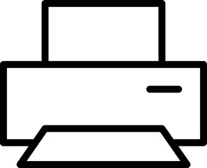 Black line art illustration of Printer icon.