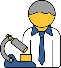 Vector illustration of Microscope with Man.