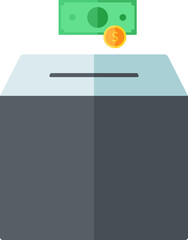 Money Donation icon in flat style.
