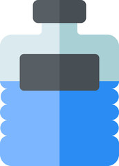 Water bottle icon in blue and grey color.