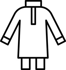 Kurta Pajama icon in black line art.
