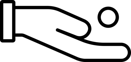 Money given icon in black line art.