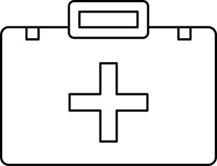 First Aid Box Icon in Black Thin Line.