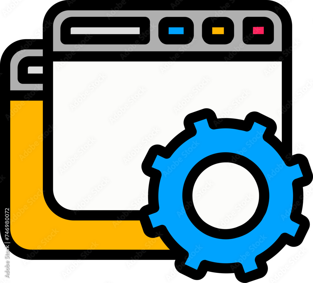 Poster web setting icon in flat style.