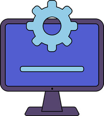 Desktop Setting icon in purple and blue color.