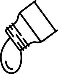 Liquid Fall from Bottle Icon in Line Art.