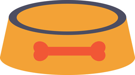 Dog food pot icon in flat style.