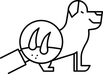 Dog Dermatology Icon in Black Thin Line Art.
