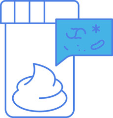 Blue Line Art Illustration Of Stool Test Icon.