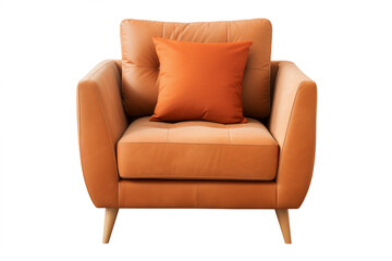 Modern armchair cutout single seat sofas isolated on transparent background.