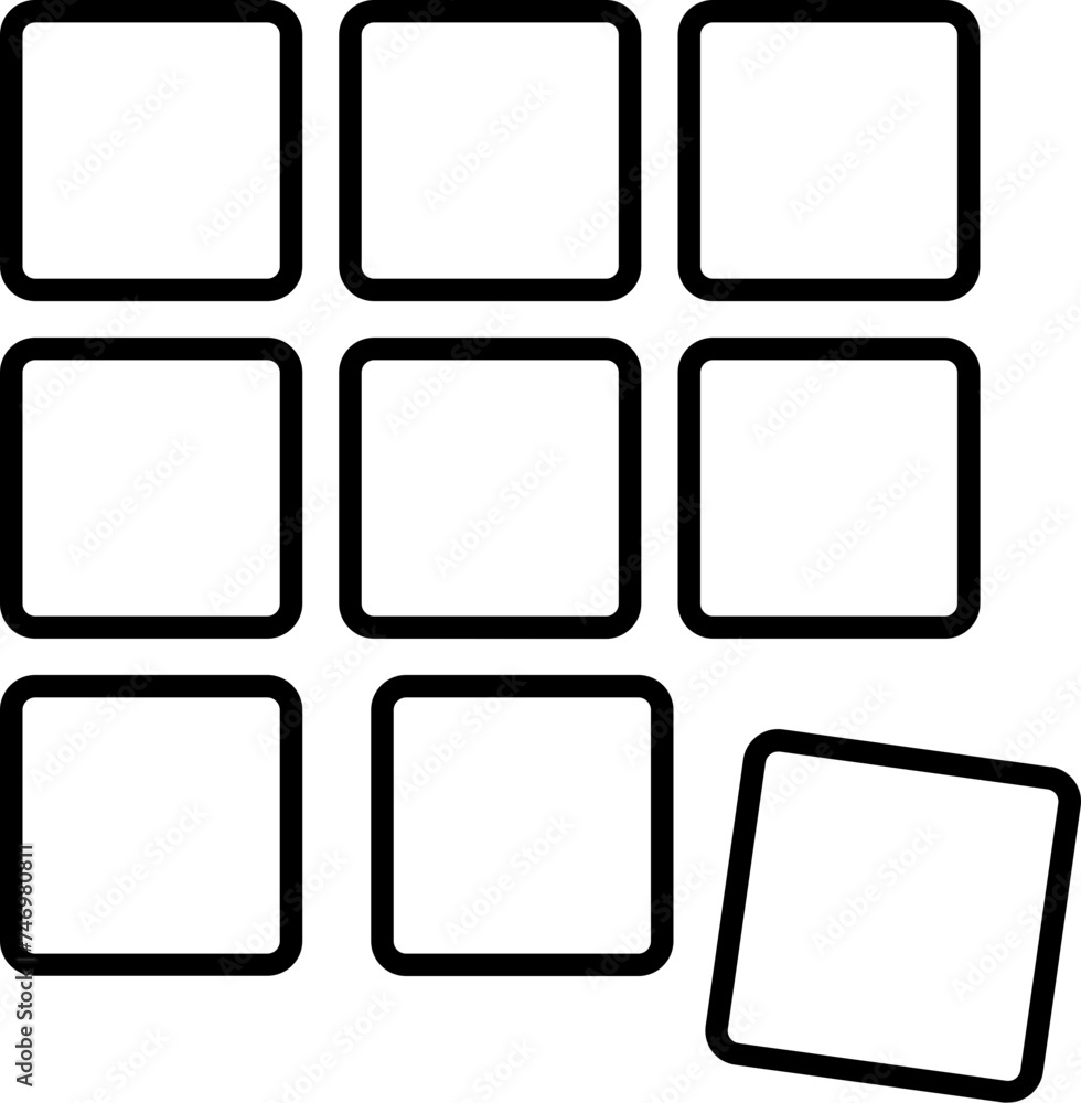 Poster line art thumbnail or view menu icon in flat style.