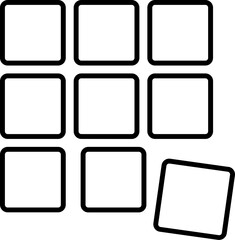 Line art Thumbnail or View menu icon in flat style.