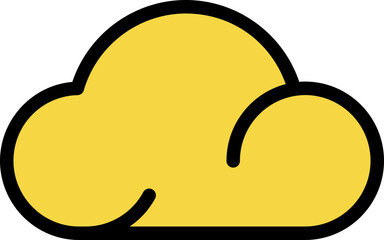 Cloud Icon Or Symbol In Yellow Color.