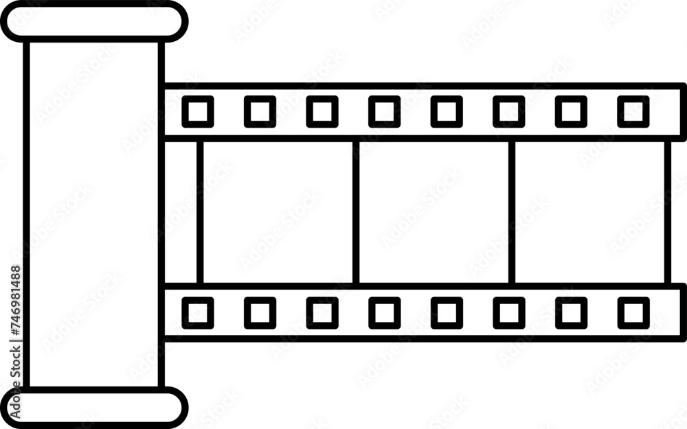 Wall mural Camera or Film Roll Icon in Flat Style.