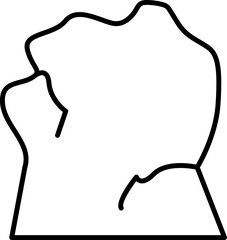 Hill or Mountain icon in thin line art.