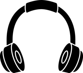 Headphone Icon Or Symbol In B&W Color.