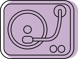 Vinyl Record Icon in Purple Color.