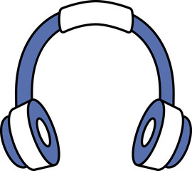 Headphone Icon Or Symbol In Blue And White Color.