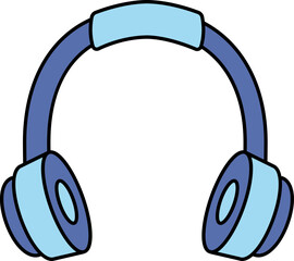 Headphone Icon Or Symbol In Blue Color.
