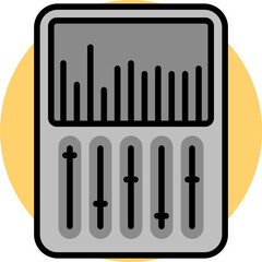 Music mixer board icon in gray color.