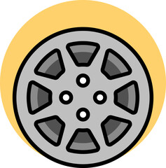 Obraz premium Flat style Film reel icon in gray color.