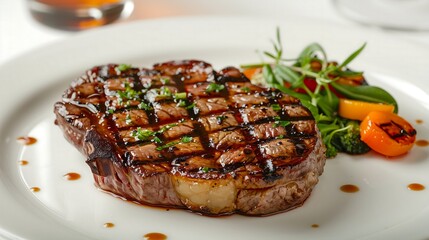 grilled steak with vegetables