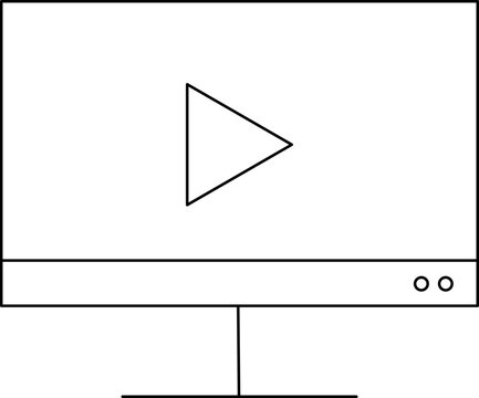 recommend clip art: Line Art Illustration Of Video Play In Desktop Icon.