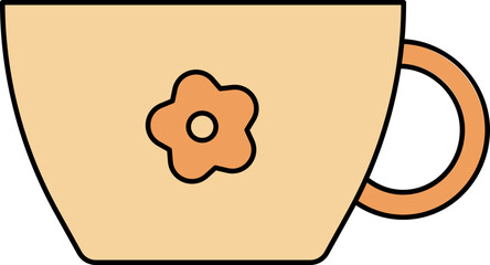 Isolated Tea Cup Icon in Flat Style.