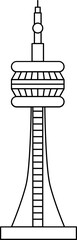 Naklejka premium CN Tower Icon in Black Outline.