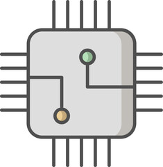 Microchip icon in black and gray color.
