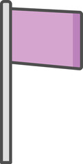 Illustration of Flag icon in purple color.