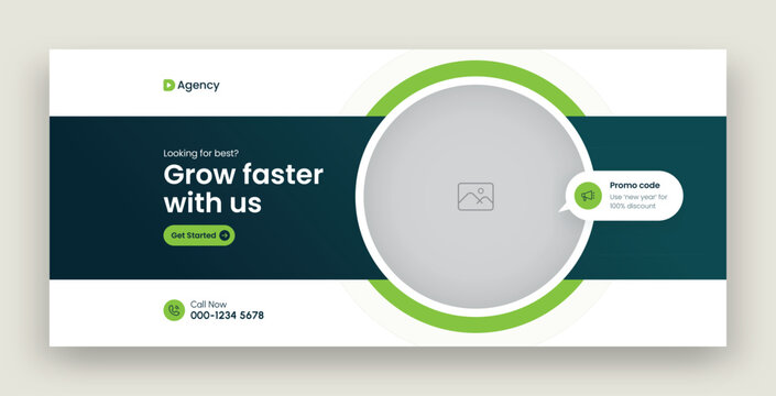 Digital marketing facebook cover web banner template