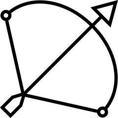 Bow with Arrow icon in thin line art.