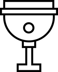 Antique glass icon in black line art.