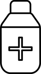 Medicine Bottle Icon in Line Art.